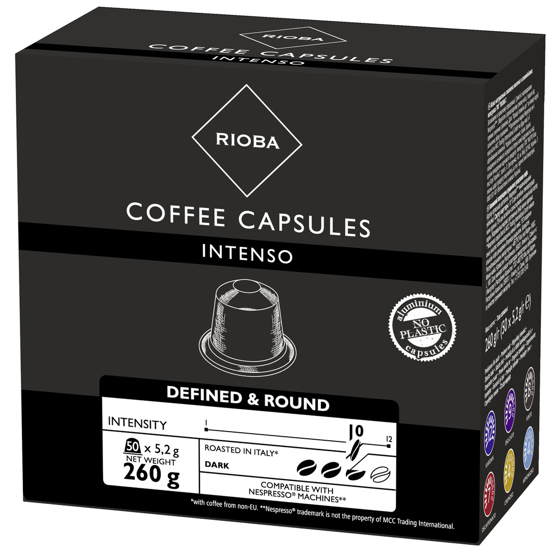 RIOBA Intenso Nespresso Kompatibilis Kapszula 50 x 5,2 g