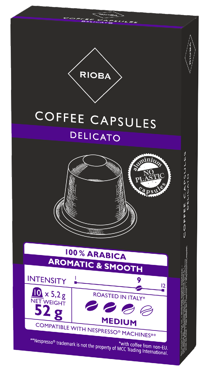 RIOBA Nespresso Kompatibilis Delicato Alu Kapszula 10 x 5,2 g