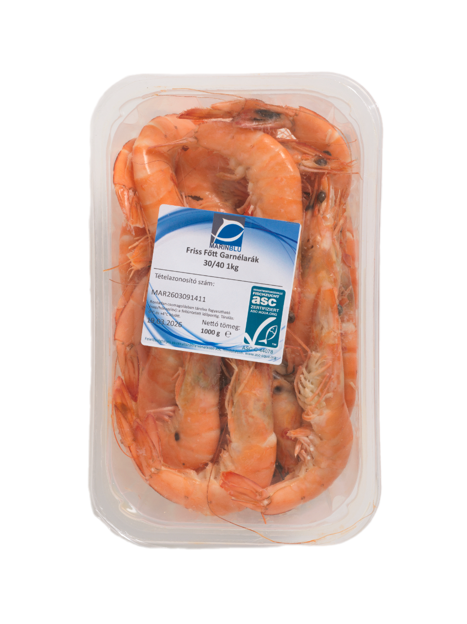 Friss Főtt Garnélarák 30/40 1kg
