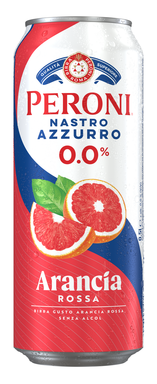 Peroni Nastro Azzurro Arancia Rossa Alkoholmentes Sör és Vérnarancs ízű Ital Keveréke 0,0% 500 ml