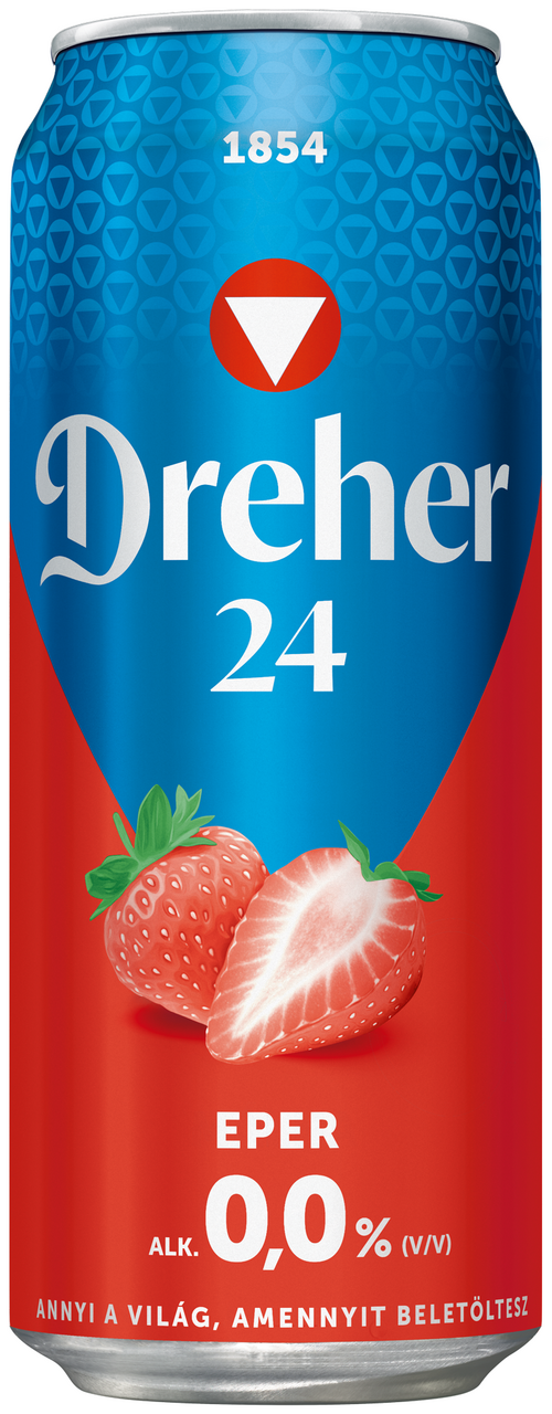 Dreher 24 Eper Alkoholmentes Világos Sör és Eper ízű Alkoholmentes Ital Dobozos 0% 500 ml