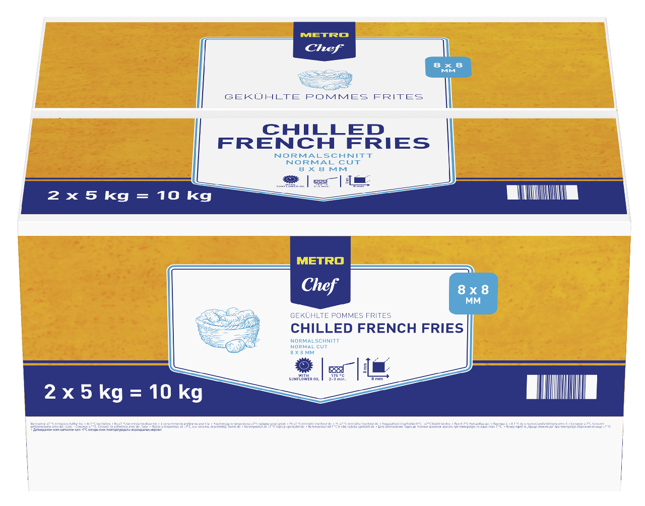 METRO Chef Friss Hasábburgonya 8 mm 2 x 5 kg