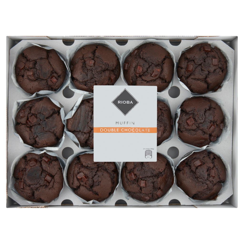 RIOBA Gyorsfagyasztott Csokoládés Muffinok Étcsokoládé Darabokkal 12 x 100 g
