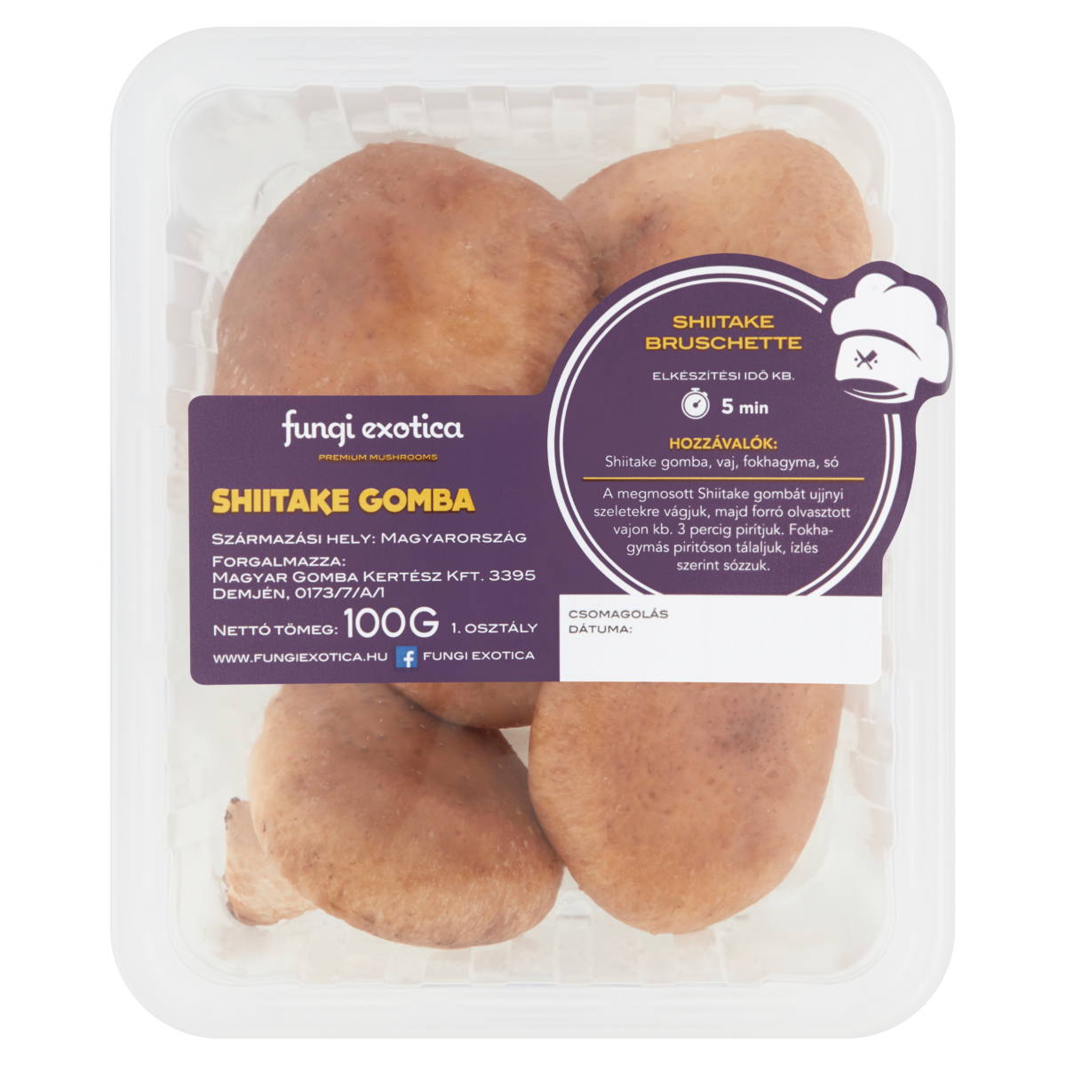 Fungi Exotica Shiitake Gomba 100 g