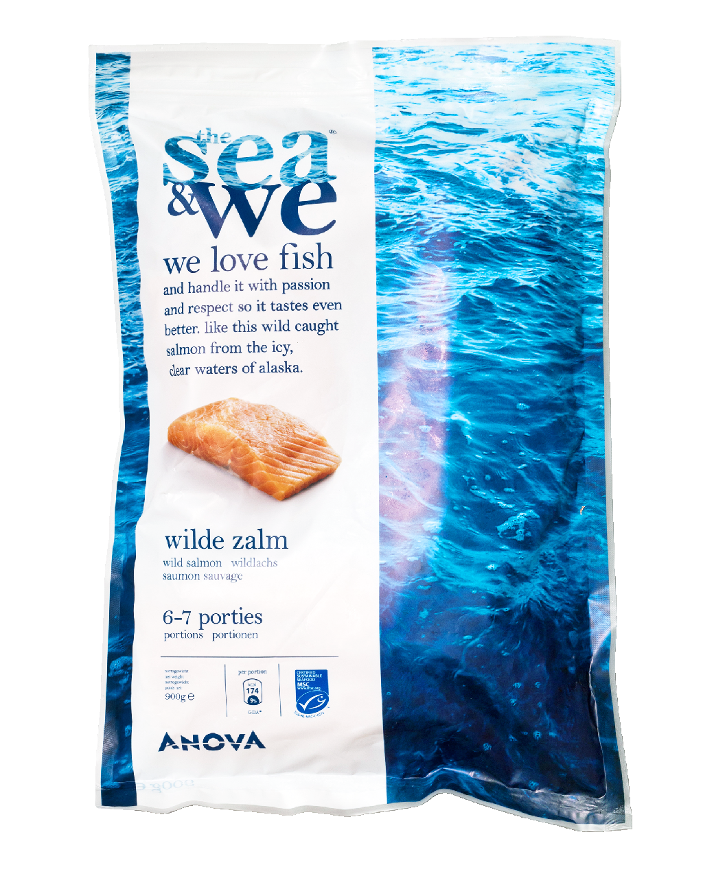 SEA&WE Gyorsfagyasztott Pink Lazacporció 900 g