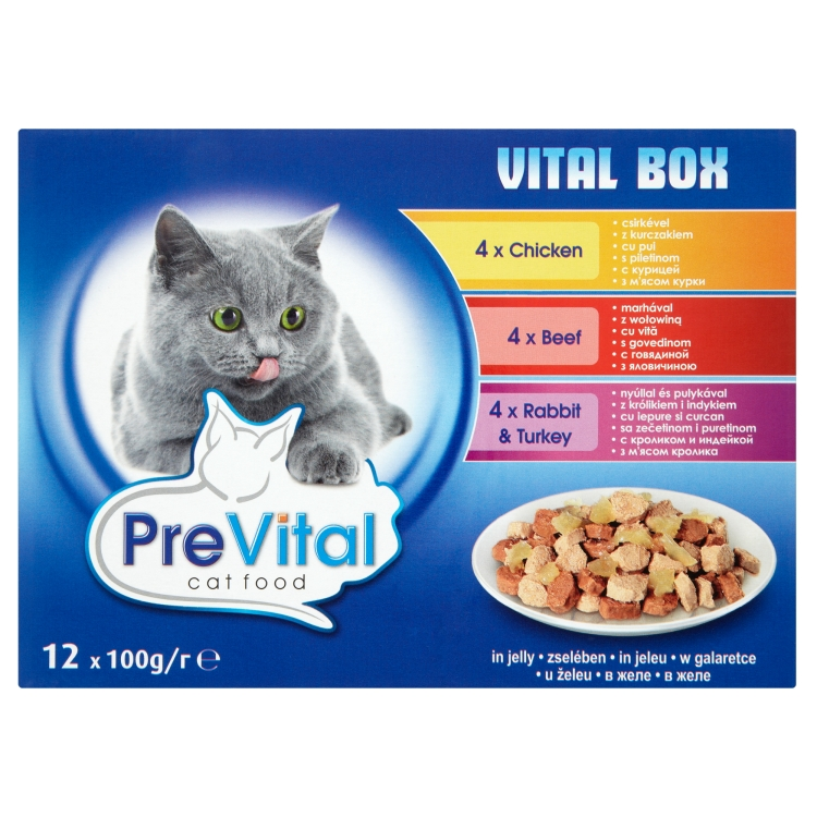 Prevital teljes értékű állateledel felnőtt macskák számára aszpikban 12 x 100 g