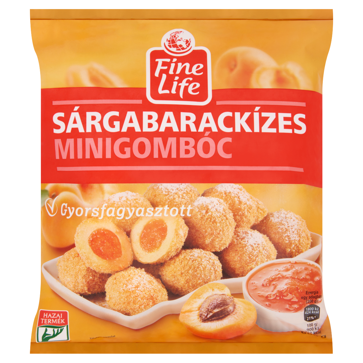 Fine Life Gyorsfagyasztott Sárgabarackízes Minigombóc 600 g