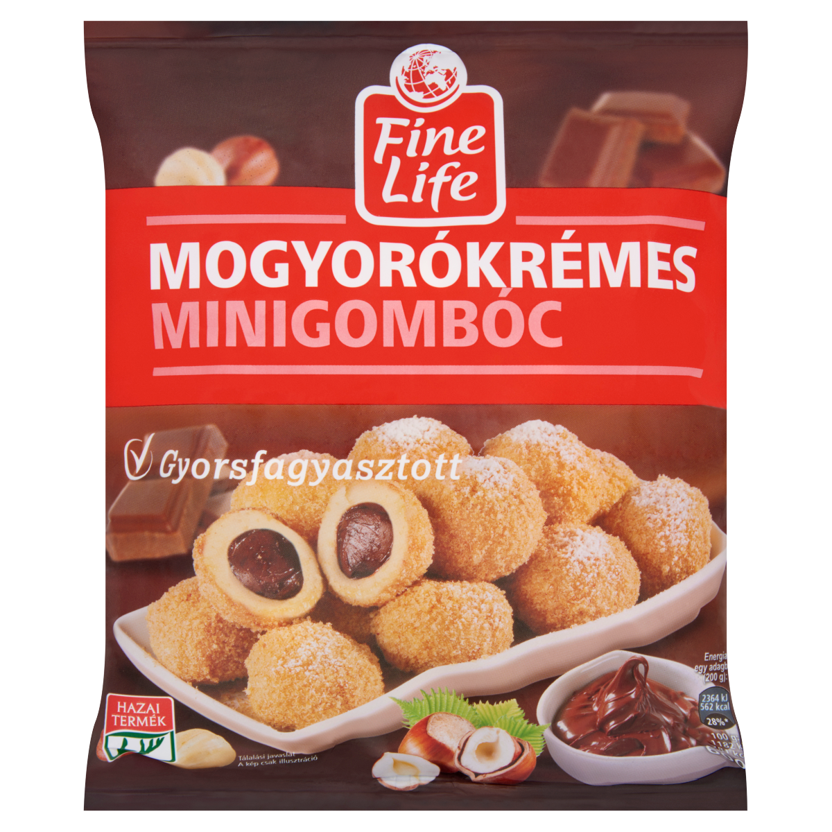 Fine Life Gyorsfagyasztott Mogyorókrémes Minigombóc 600 g