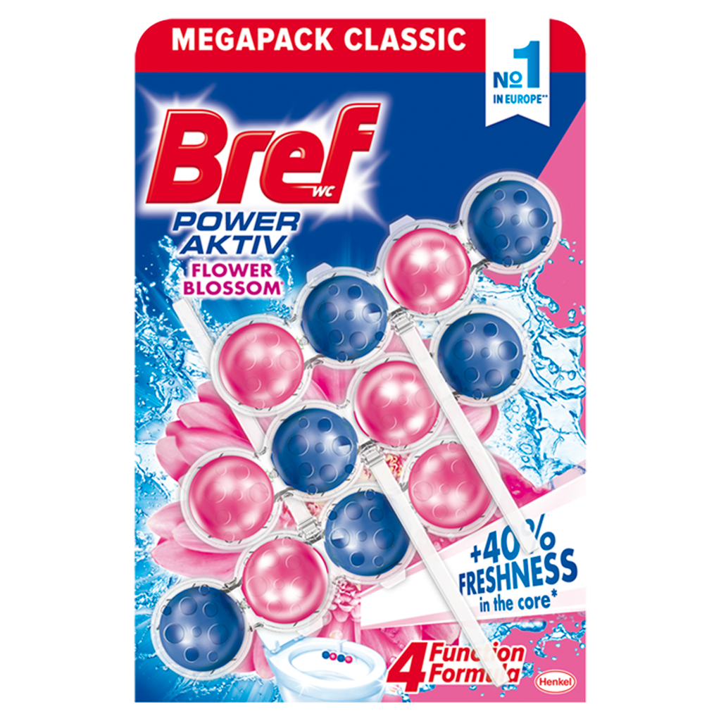 Bref Power Aktiv Flower WC frissítő 3 x 50 g