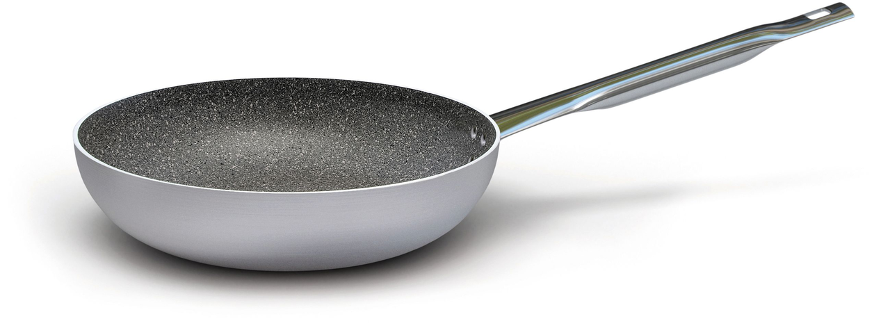 Moneta Professional Stone Padella Alta 36 cm Argento Alluminio 