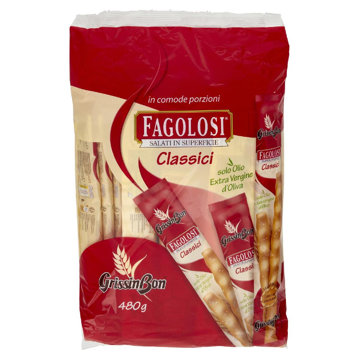 GRISSINBON Grissini fagolosi classici 1 conf. 480 (12 g x 40 bustine) g