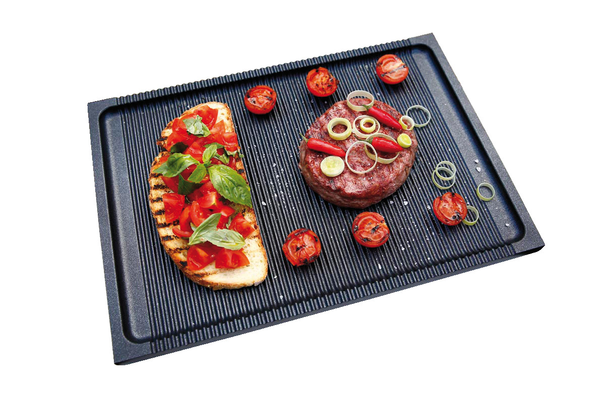 RISOLIì Piastra barbeque grigliata in alluminio fuso antiaderente ad alto  spessore (6mm), manici in acciaio inox 18/10 termoisolanti, rivestimento in  platinum plus e ideale per cucinare su gas o piastra elettrica ma
