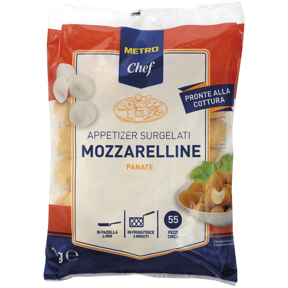 METRO Chef Mozzarelline panate surgelate 1 conf. (55 pezzi) 1 kg