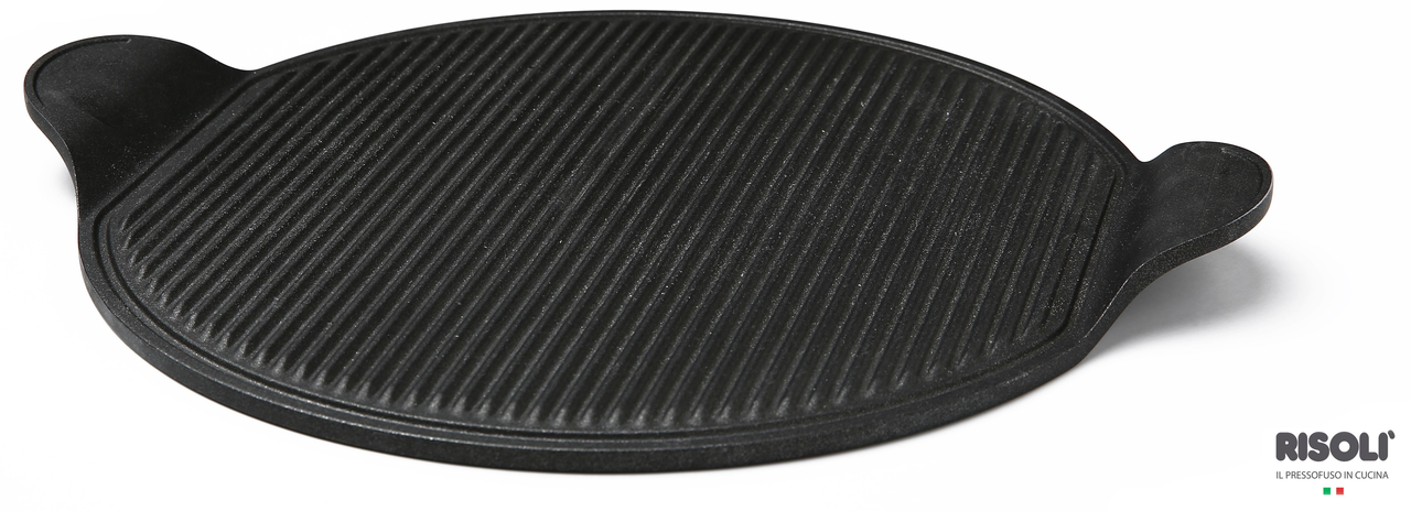 RISOLI' Piastra Grill Non solo pizza in alluminio fuso antiaderente ad alto  spessore (6mm), perfetta per preparare, cuocere e servire la pizza e ideale  per la cottura di carne, verdure e pesce,