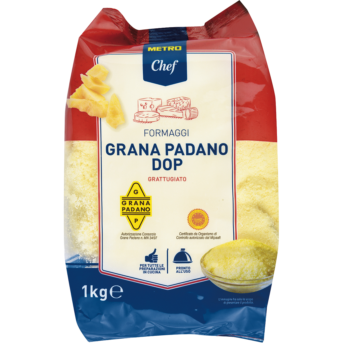 METRO Chef Grana padano DOP grattugiato conf. 1 kg