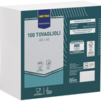 METRO PROFESSIONAL Tovaglioli bianchi 3 veli 40x40cm 1 conf. 100 pezzi