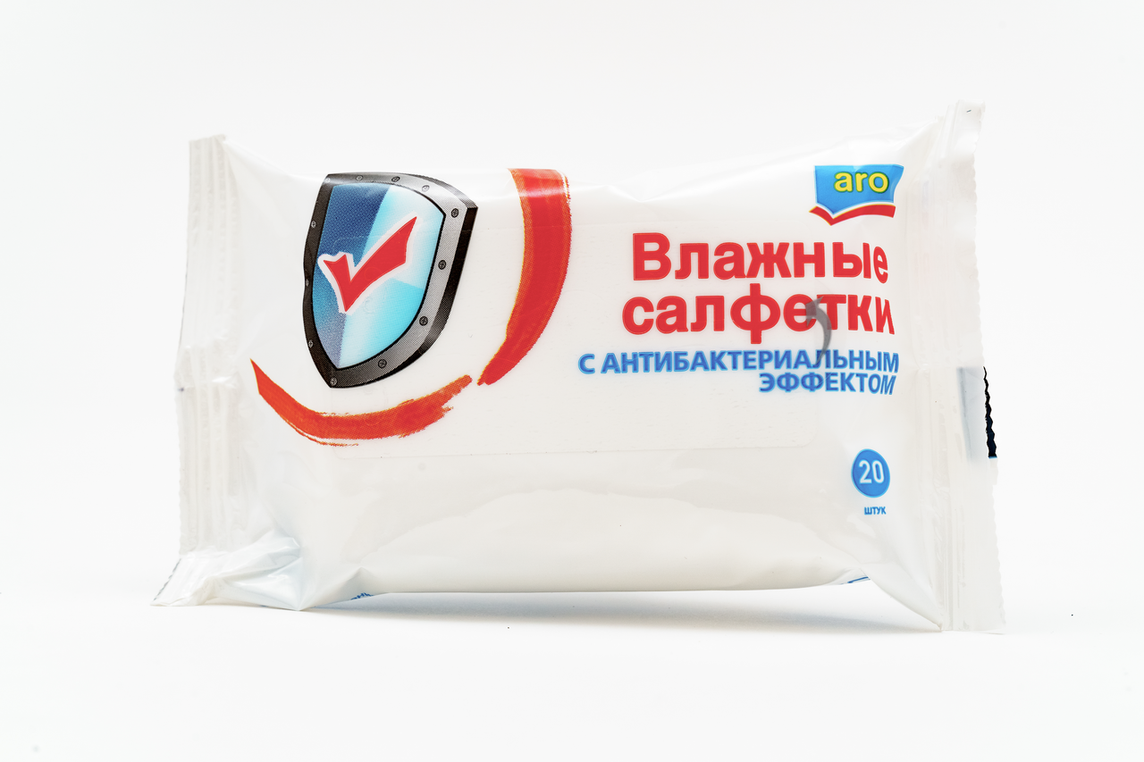 aro Салфетки влажные антибактериальные 20 шт