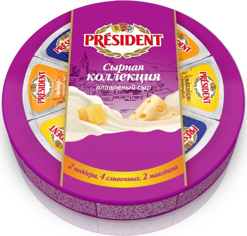 PRESIDENT Сыр плавленый сырная коллекция 140 г