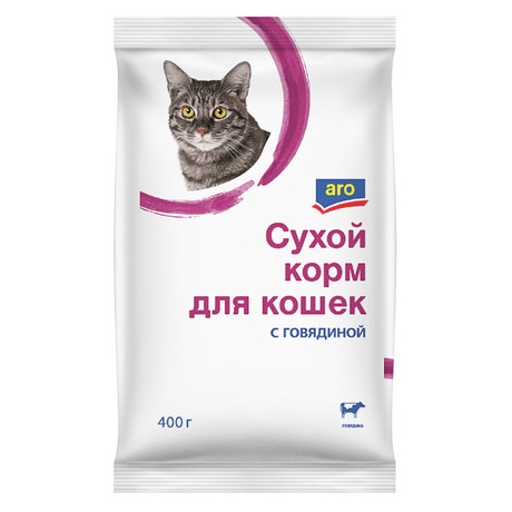 aro Сухой корм для кошек говядина 400 г