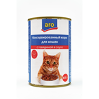 aro Консервированный корм для кошек с говядиной в соусе 415 г