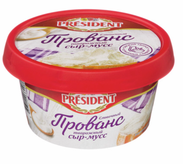 PRESIDENT Сыр творожный мусс сливочный 200 г
