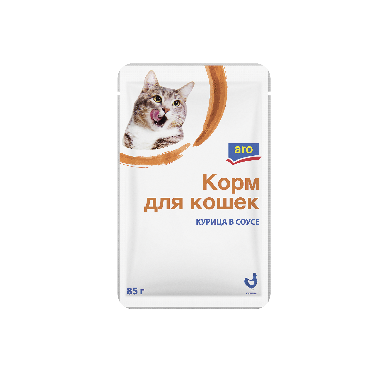 aro корм для кошек курица в соусе 85г