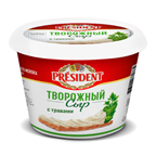 PRESIDENT Сыр творожный с травами 54% 140 г