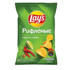 LAY'S Чипсы рифленые со вкусом чили и лайма 125 г