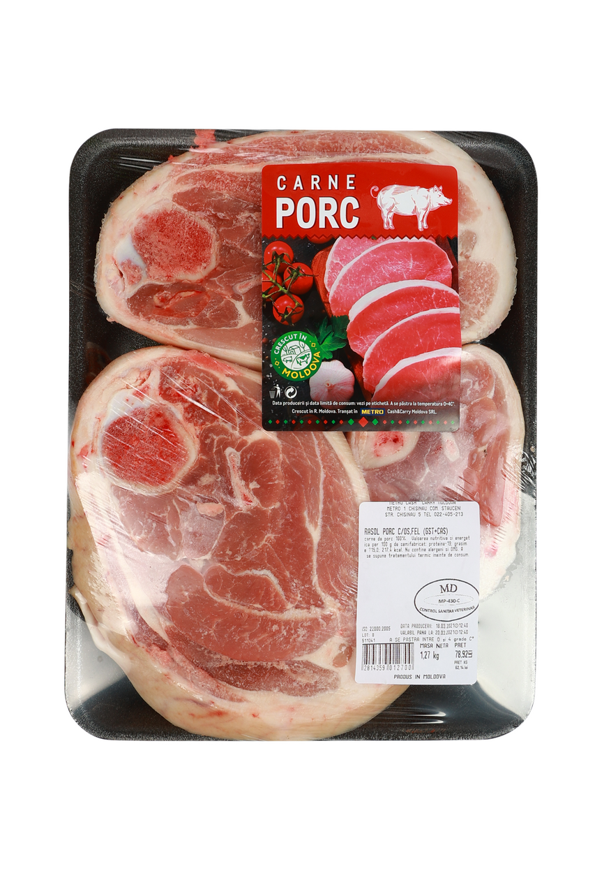Rasol de porc cu os, feliat refrigerat