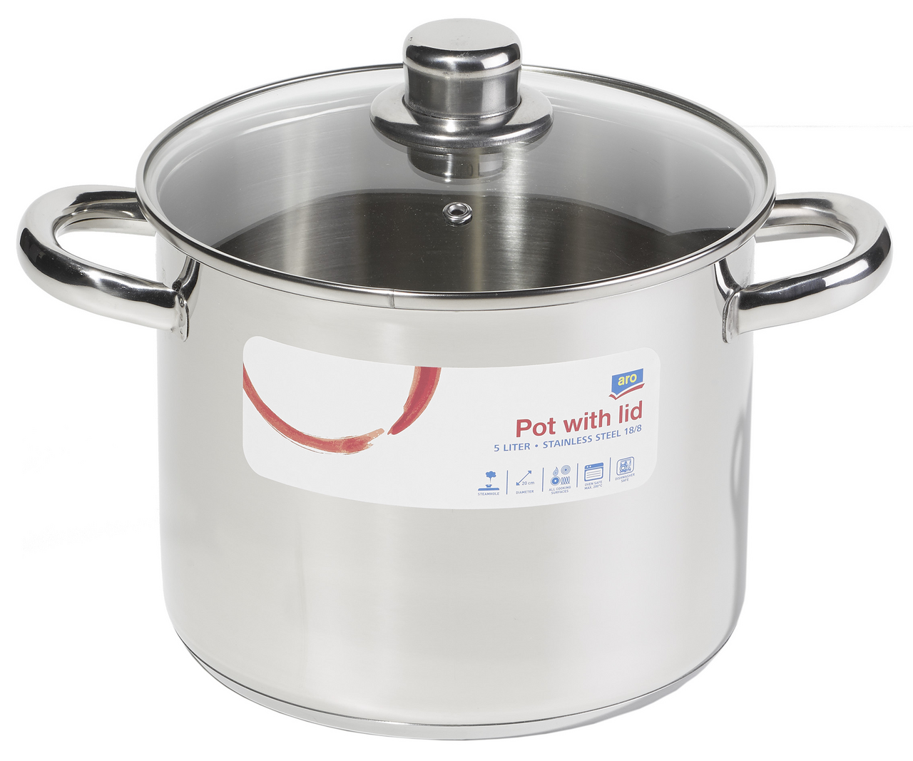 aro cratita inox cu capac 5l 20cm