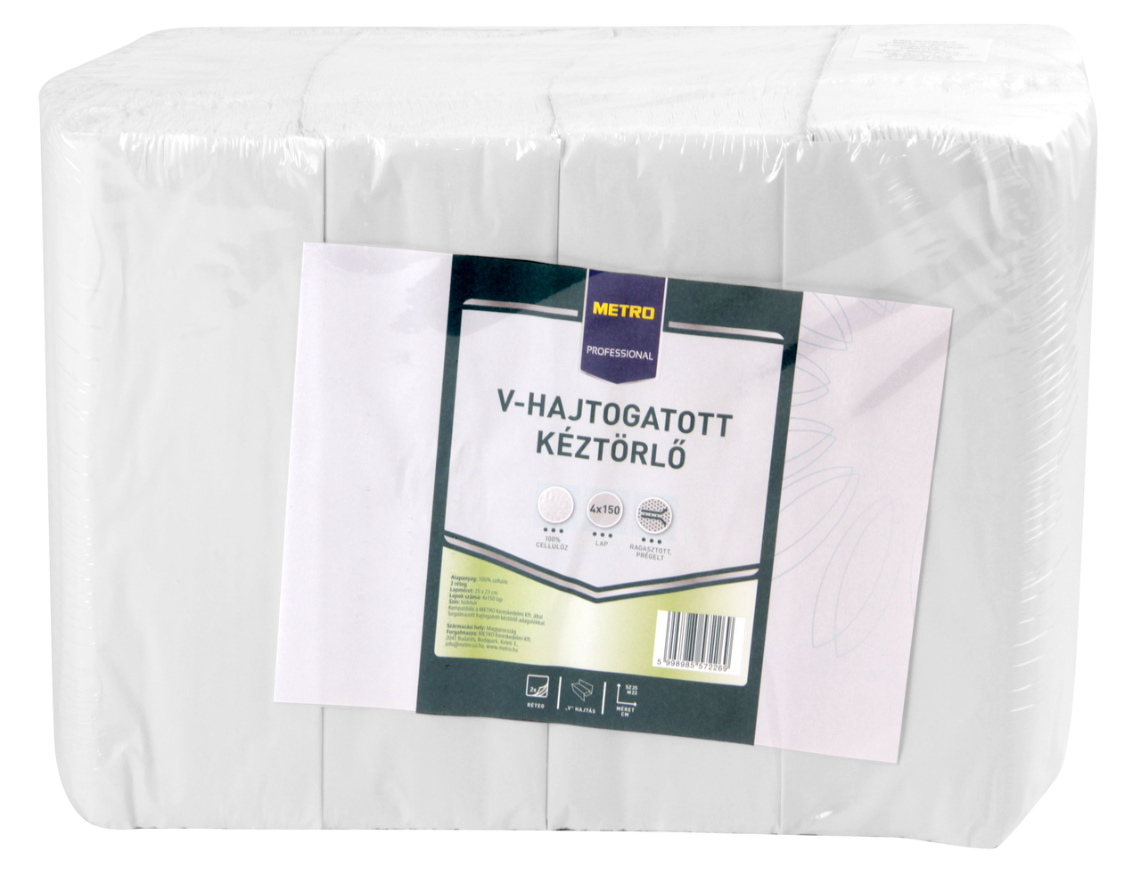 METRO PROFESSIONAL Servetele V hartie pentru dozator 2 straturi 4x150 buc