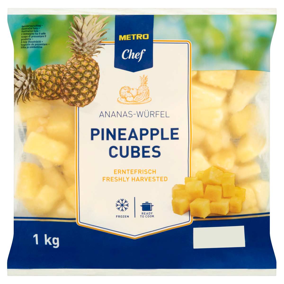 METRO Chef Ananas Cubuleți Congelat 1kg