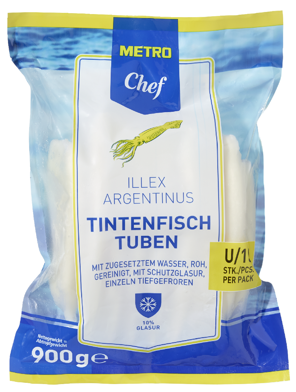METRO Chef Calamar Tub U10 Curatat Congelat 900g