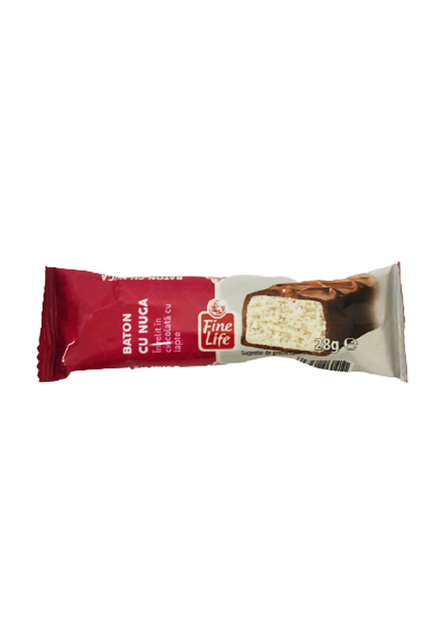Fine Life Baton cu nuga,ciocolata cu lapte 28g
