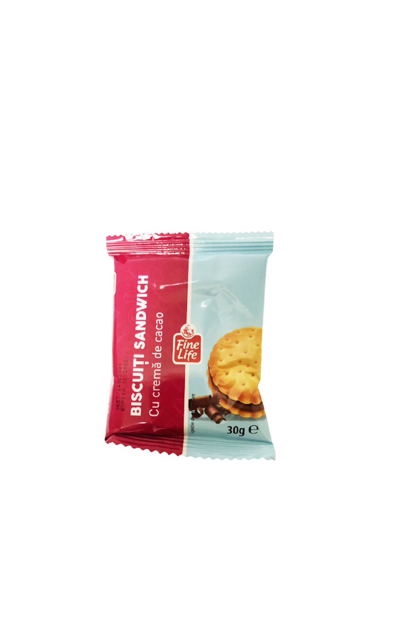 Fine Life Biscuiti Sandwich cu Cacao 30g