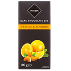 RIOBA Tableta Ciocolata Neagra cu Portocale si Migdale 100g
