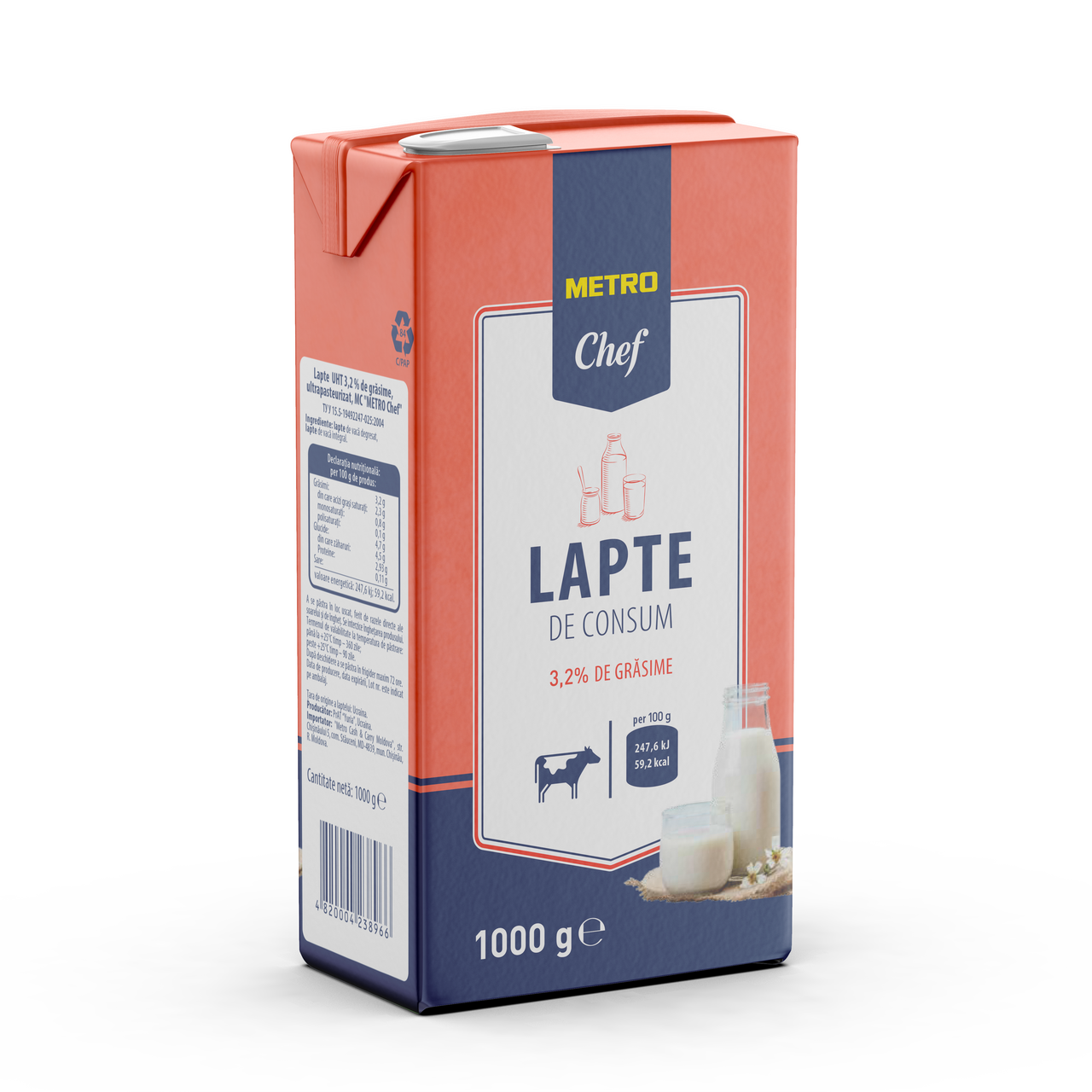 METRO Chef lapte UHT 3,2% 1000g