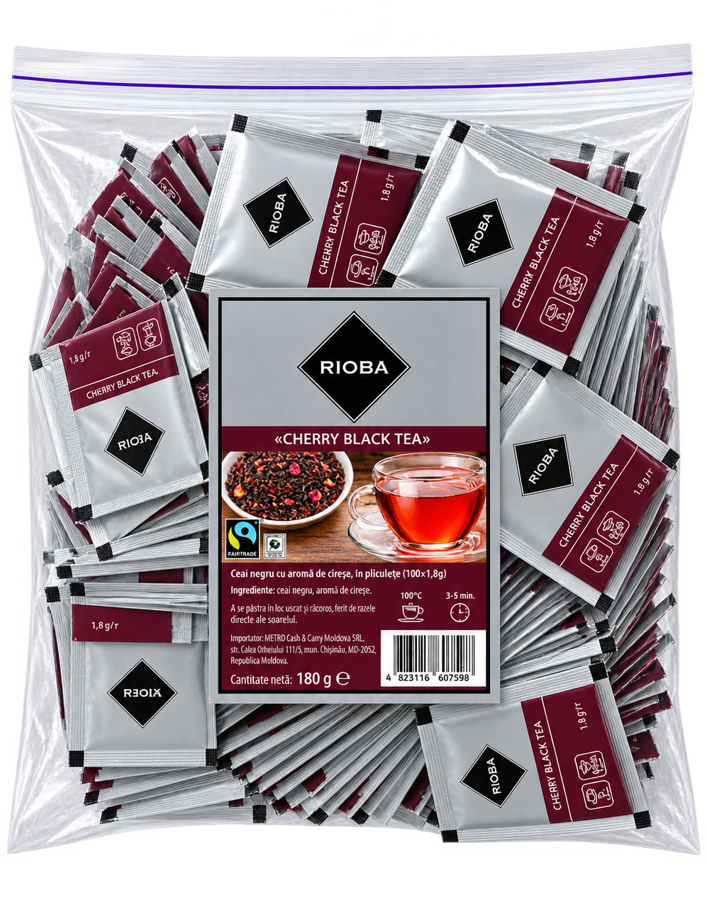 RIOBA Ceai Negru Cherry 10 Plicuri