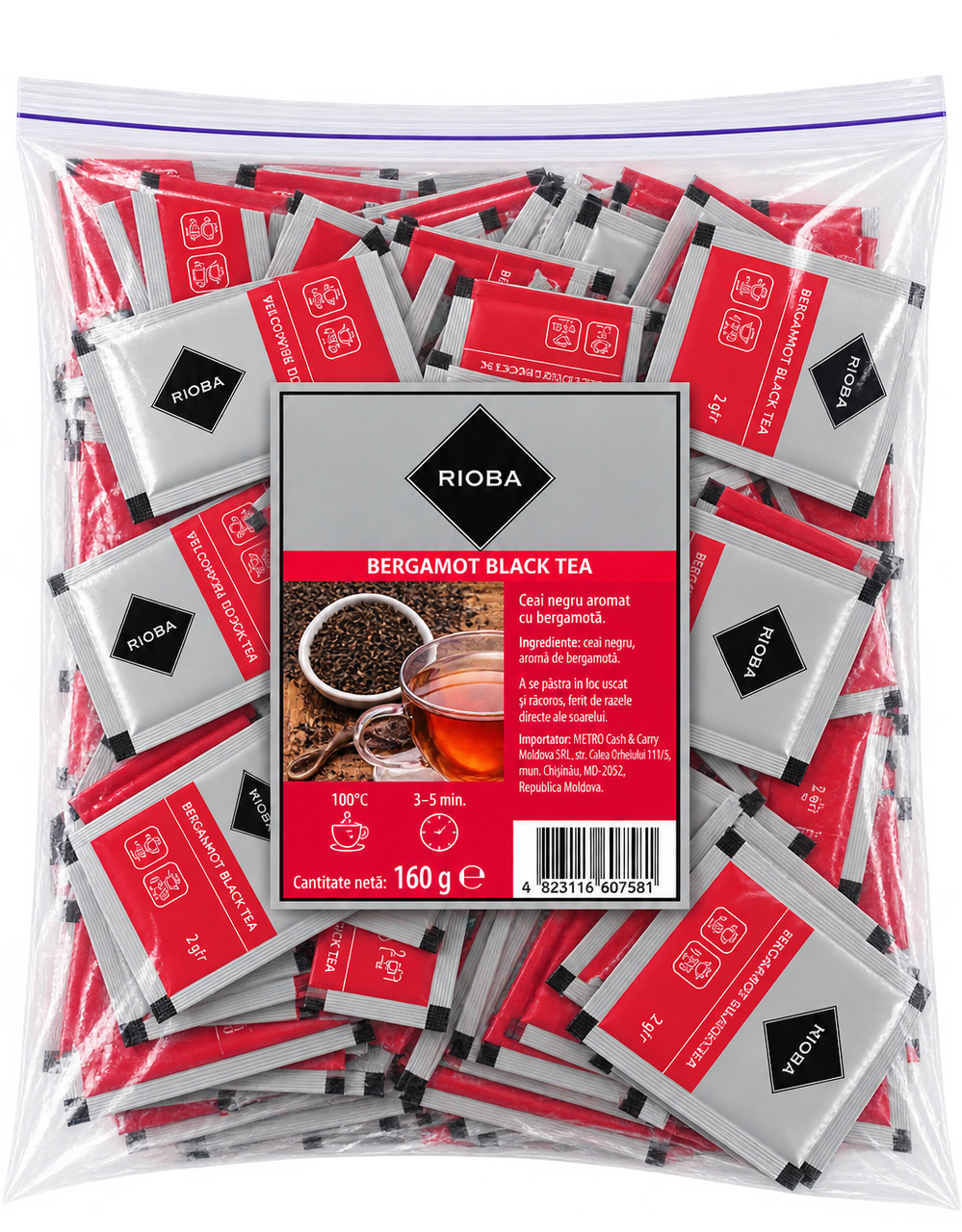 RIOBA Ceai Negru Bergamot 100 Plicuri