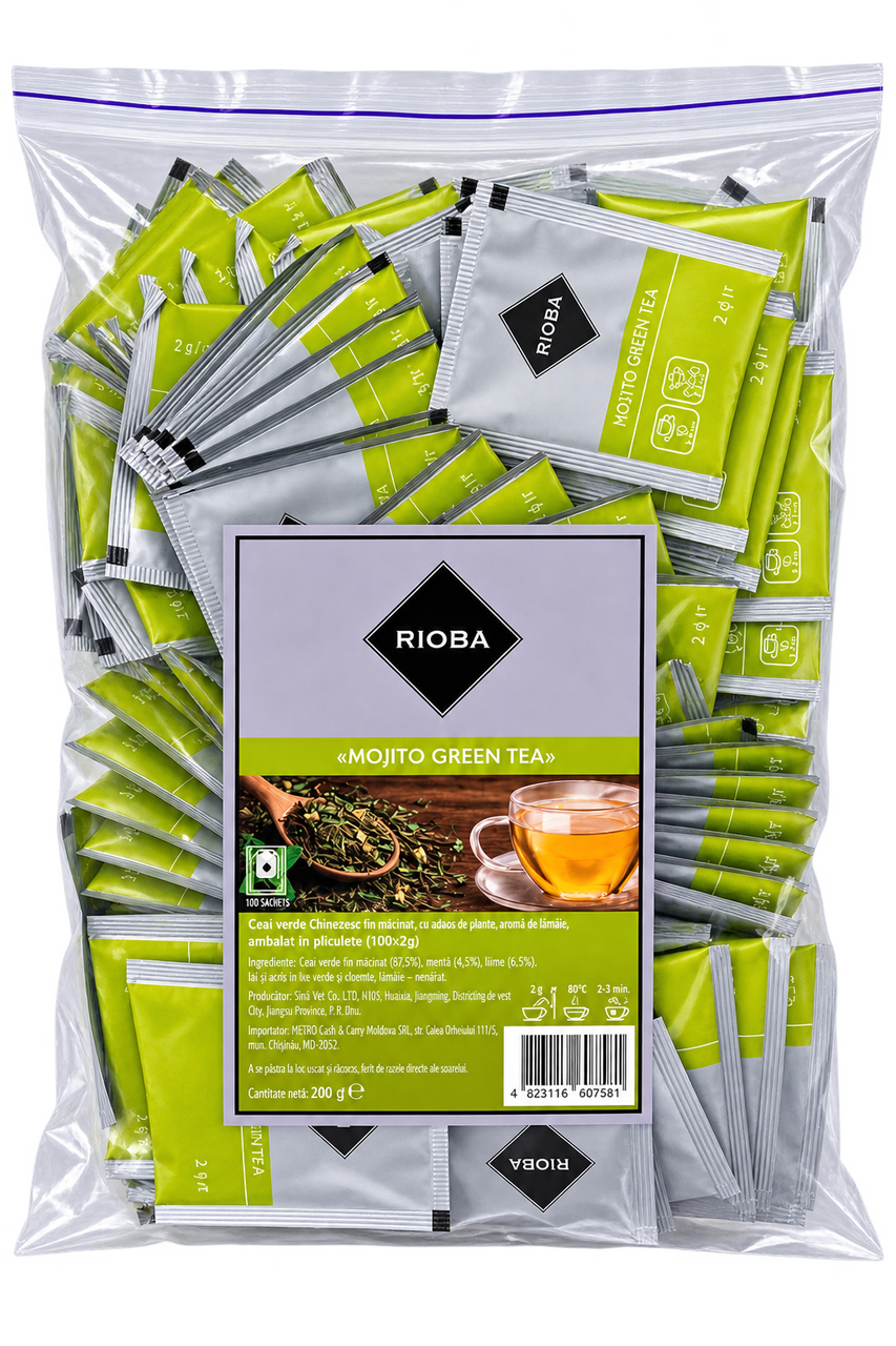 RIOBA Ceai Verde Mojito 100 Plicuri