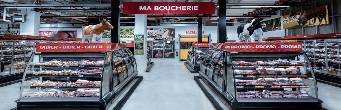 Rayon boucherie d'un entrepôt Metro Rayon boucherie d'un entrepôt Metro