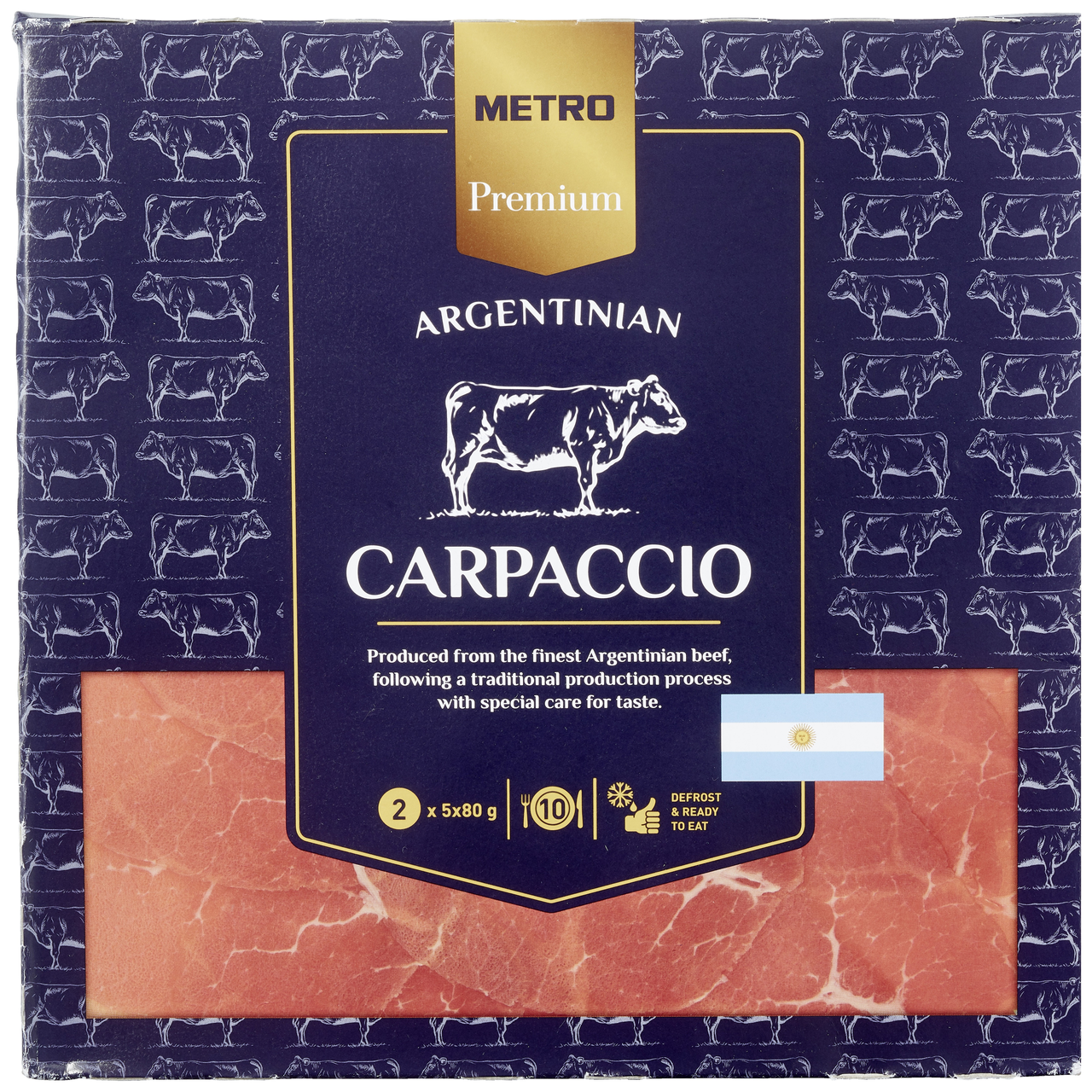 METRO Premium Rundercarpaccio 10 x 80 g diepvries *