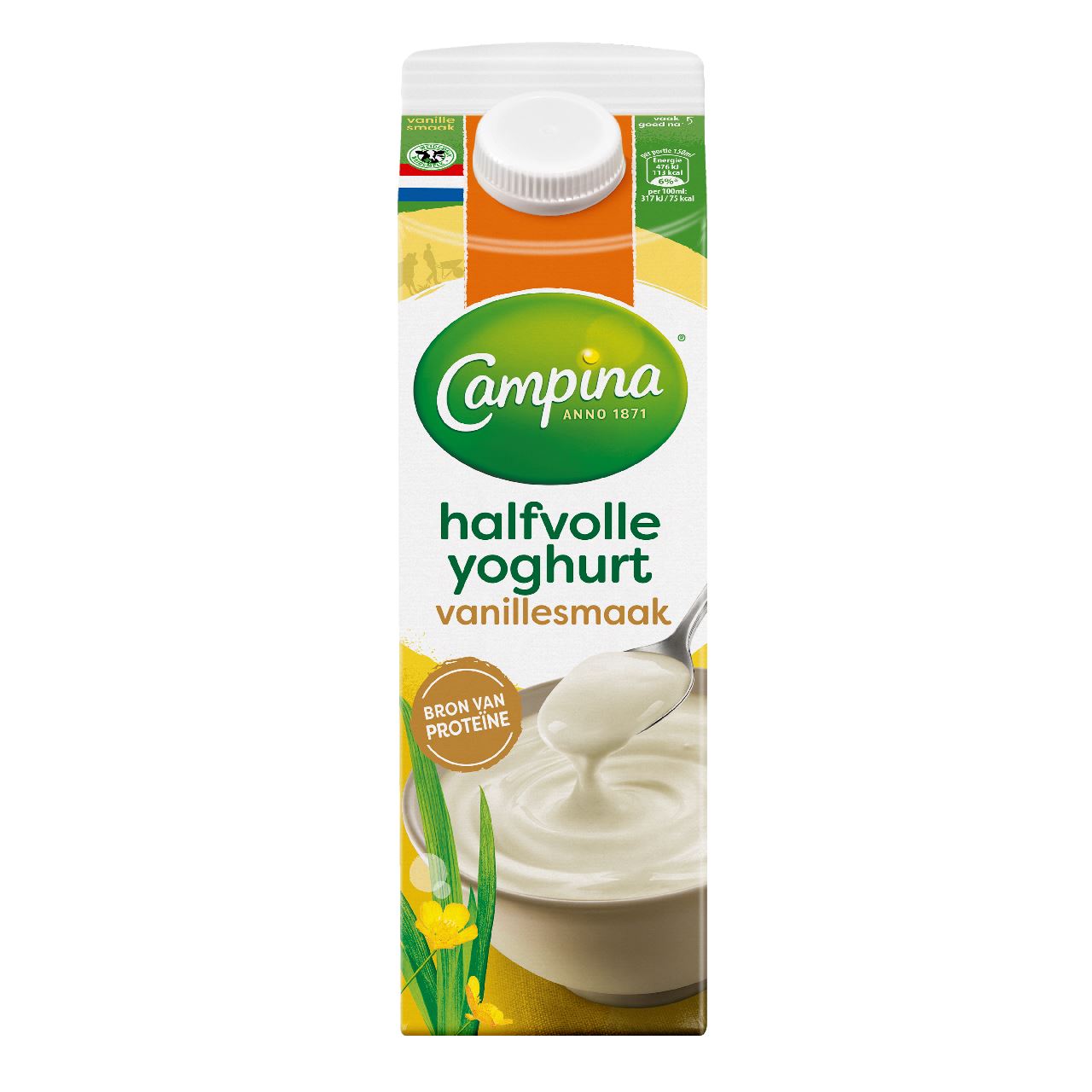Campina Professional Halfvolle vanille yoghurt 1 L