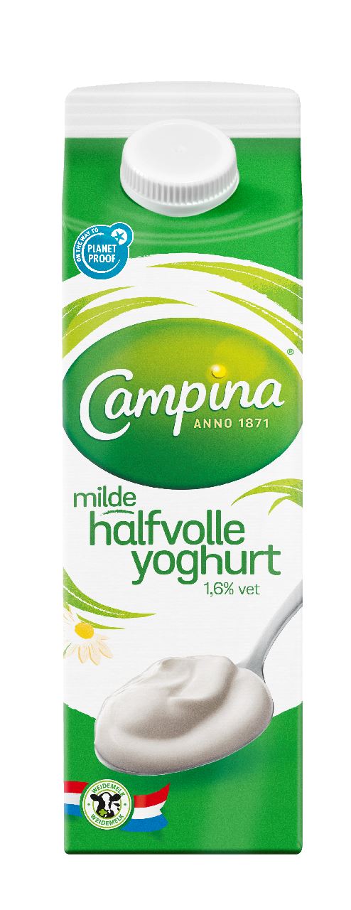 Campina Professional Yoghurt Milde Halfvolle 1,6% Vet 6 x 1 l Pak met punt