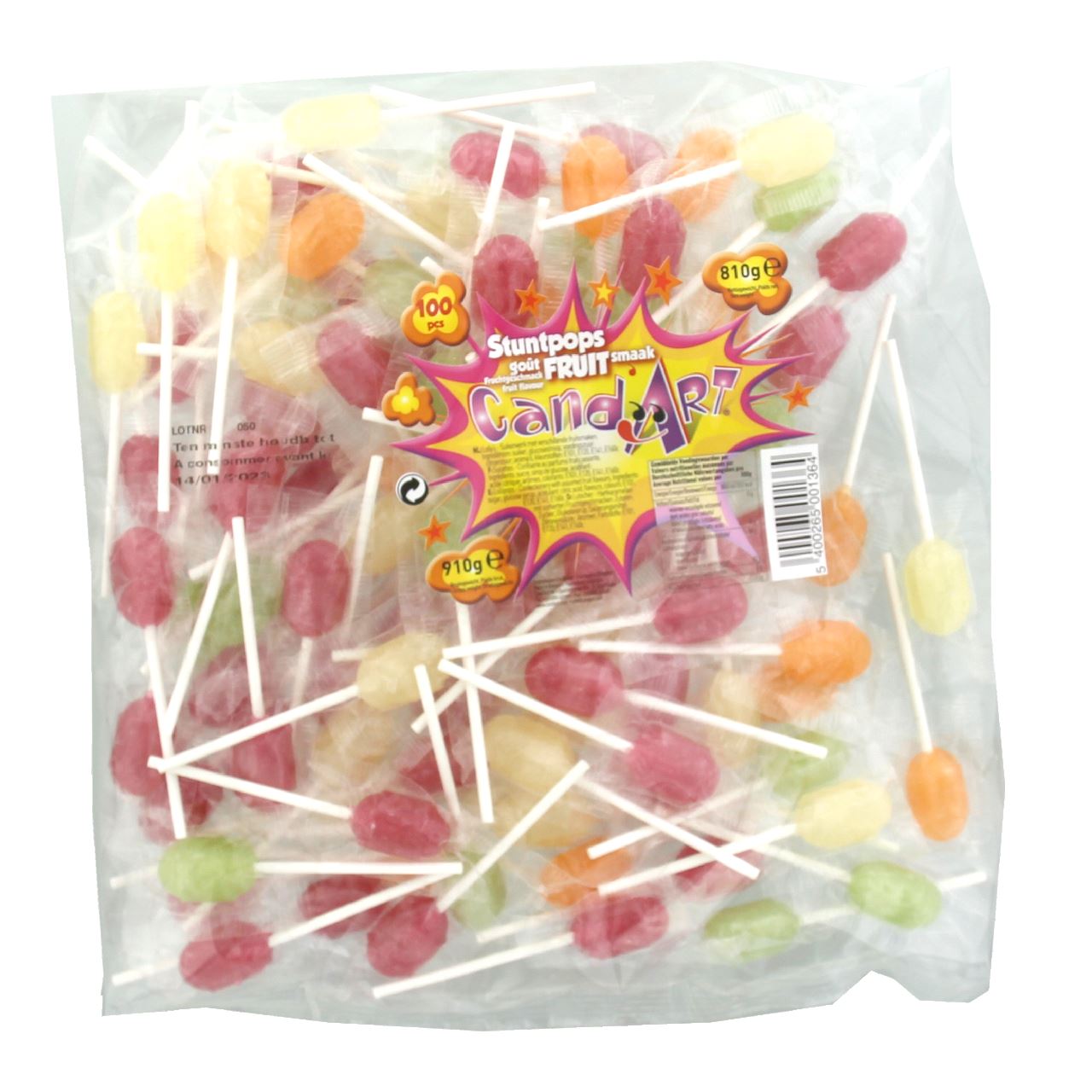 Cand'Art Lolly's met fruitsmaak 100 stuks 810 g