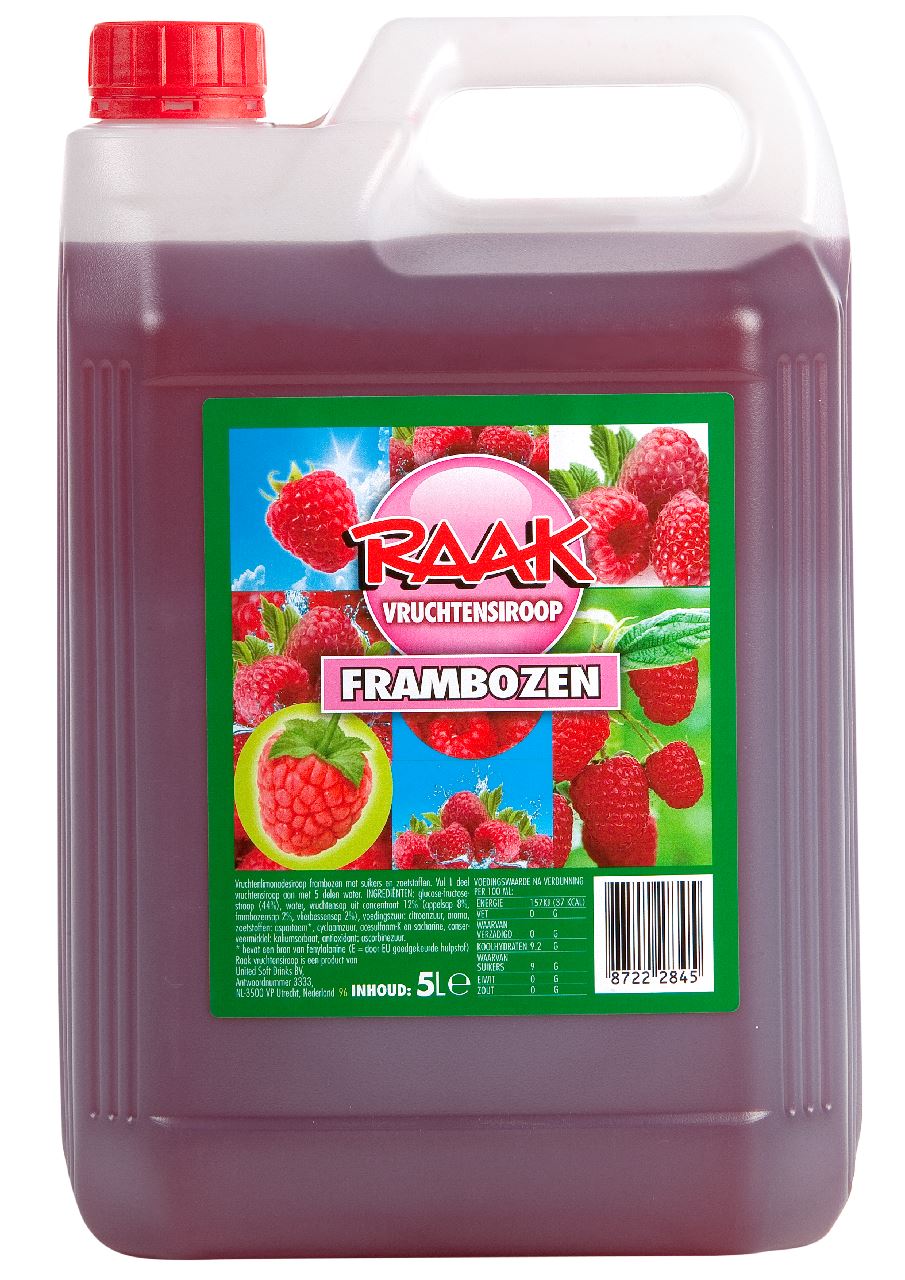 RAAK Vruchtensiroop Framboos 4 x 5 l