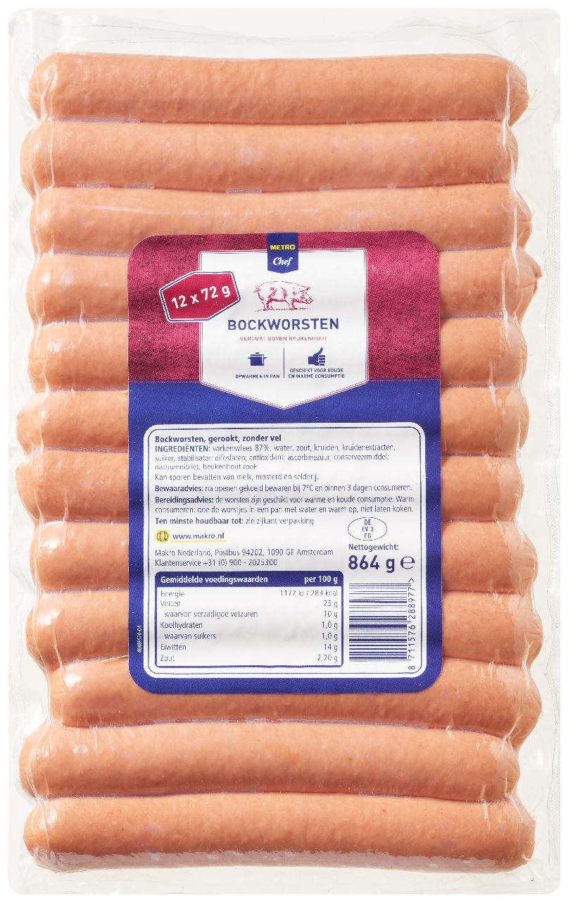 METRO Chef Bockworst 10 x 12 x 72 g