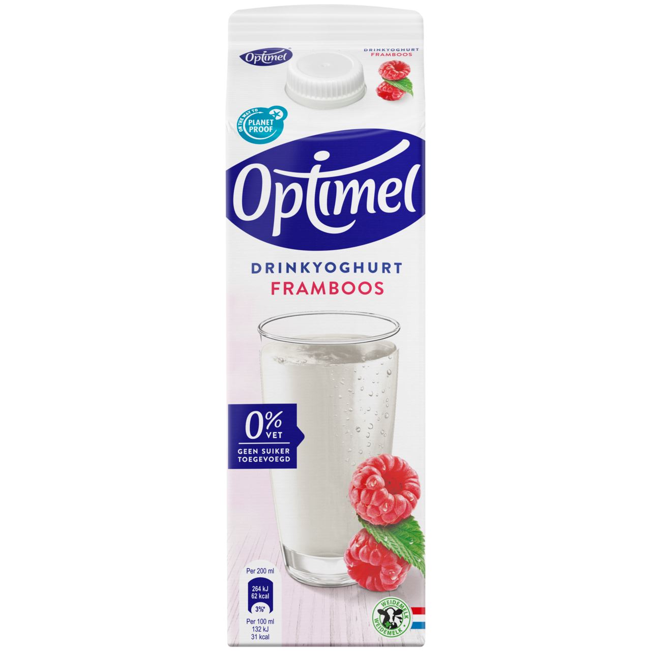 Optimel Drinkyoghurt framboos 6 x 1 liter
