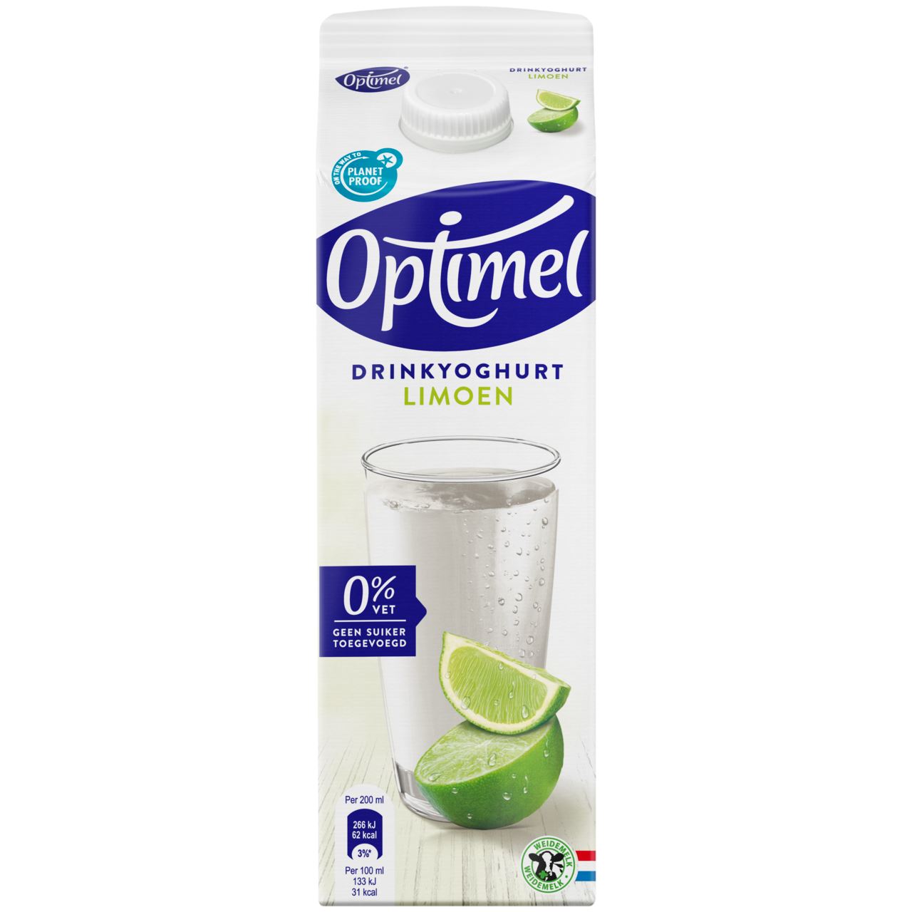 Optimel Drinkyoghurt limoen 6 x 1 liter