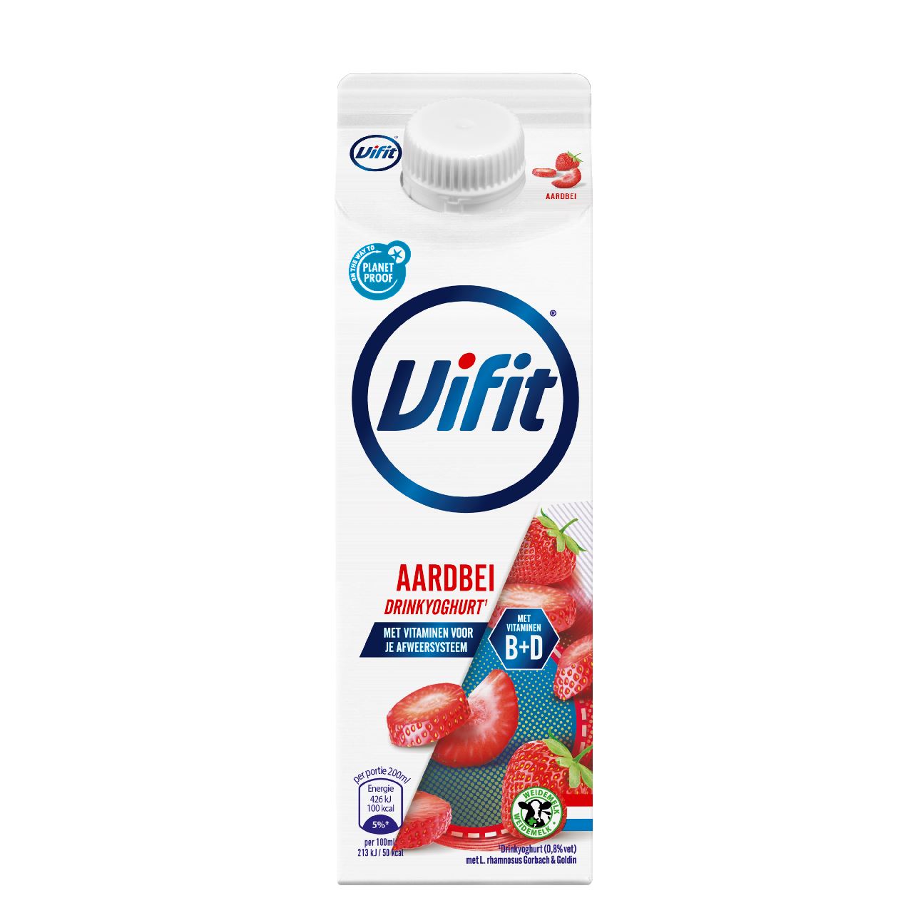 Vifit Drinkyoghurt Aardbei 6 x 500 ml